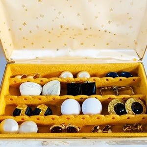 Jewelry Box Full of a Variety of Clip-on Earrings